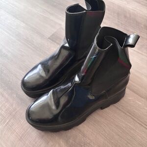 Black Shiny Ankle Boots